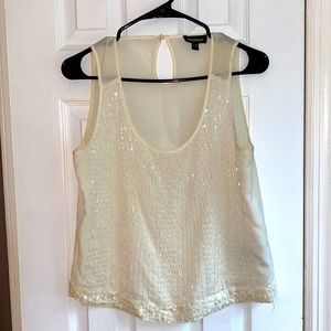 bebe Ivory colored shell sleeveless top- size small